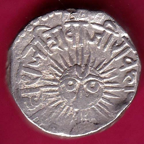 Indore State Shivaji Rao Holkar Sun Face One Rupee RARE SILVER COIN #BQ82