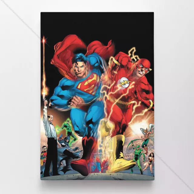 Flash & Superman Poster Canvas Race Action Comics Vol 1 #892 DC Comic Book Print