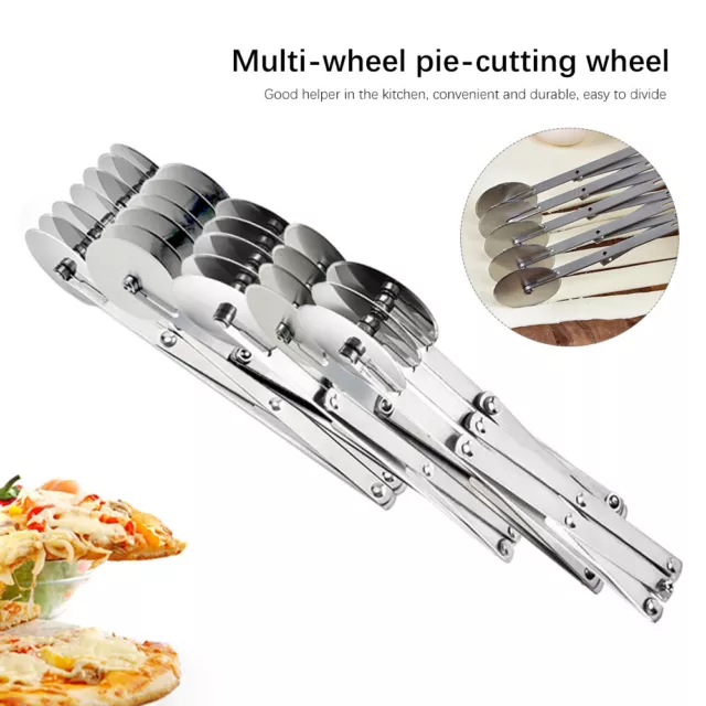 3-7 Wheel Pizza Cutter Dough Divider Blade Stainless Steel Pastry Baking Cutting 3