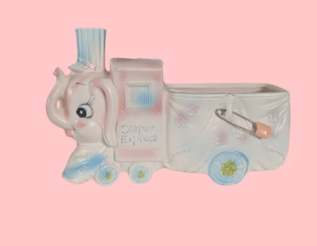 Vintage 1960's NapcoWare Nursery Planter Diaper Express with Diaper Pin Japan