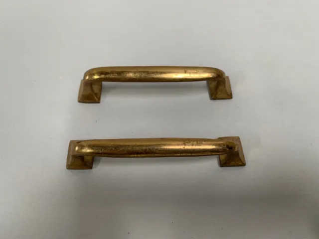 Lot "2" Vtg Bronze / Brass Furniture Hardware Cabinet Handles Drawer Pulls (A6)