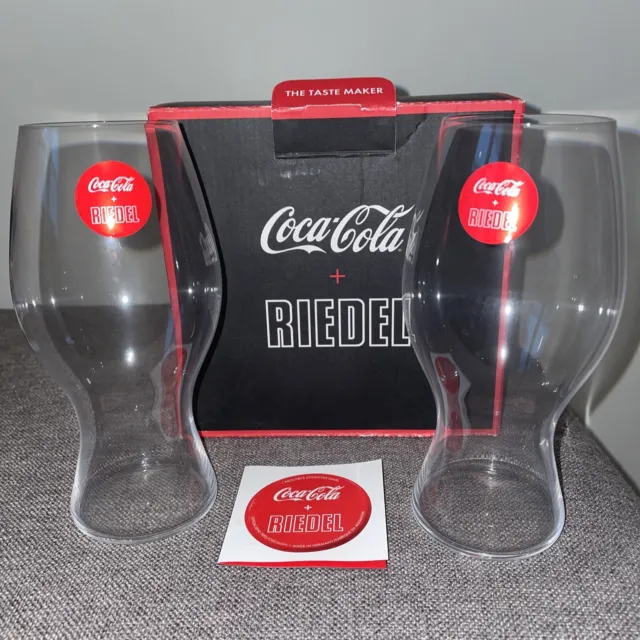 Coca-Cola & RIEDEL Machine Blown In Germany Crystal (Lead Free) Set Of 2 - 6”
