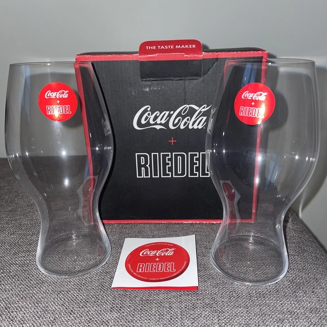 Coca-Cola & RIEDEL Machine Blown In Germany Crystal (Lead Free) Set Of 2 - 6”