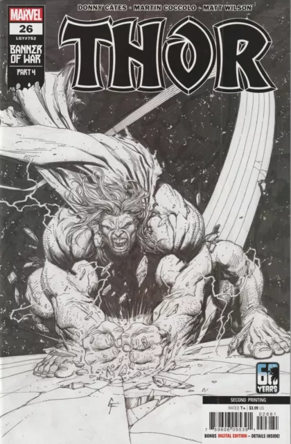 Thor # 26 Variant 1:10 2nd Printing Cover NM Marvel [J9]