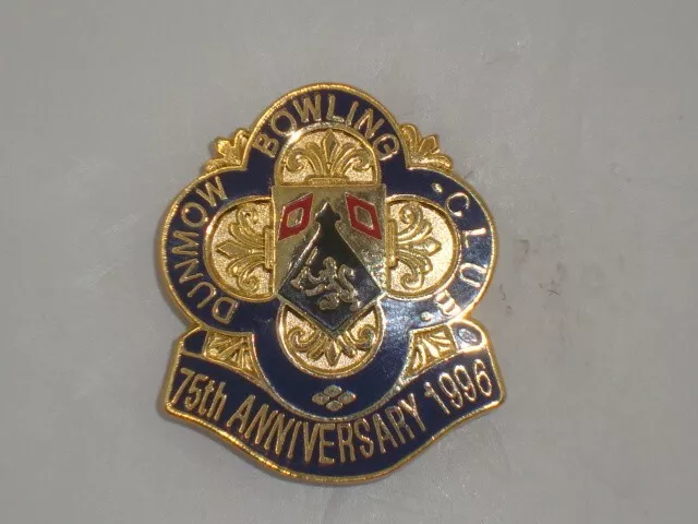 Dunmow Bowling Club 75th Anniversary 1996 Enamel Badge