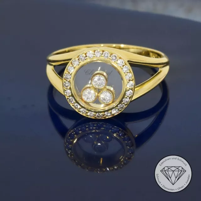 Wert 4.610,- Chopard Happy Diamonds Brillant Ring 750 /18 Karat Gelb Gold xxyy