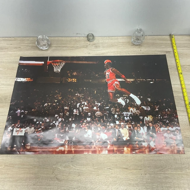 MICHAEL JORDAN SLAM Dunk Contest Poster Free Throw Line Dunk Poster P22
