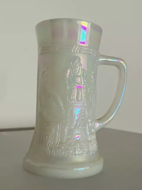 Vintage Moon-Glow Opalescent Iridescent Federal Glass Beer Mug/Stein