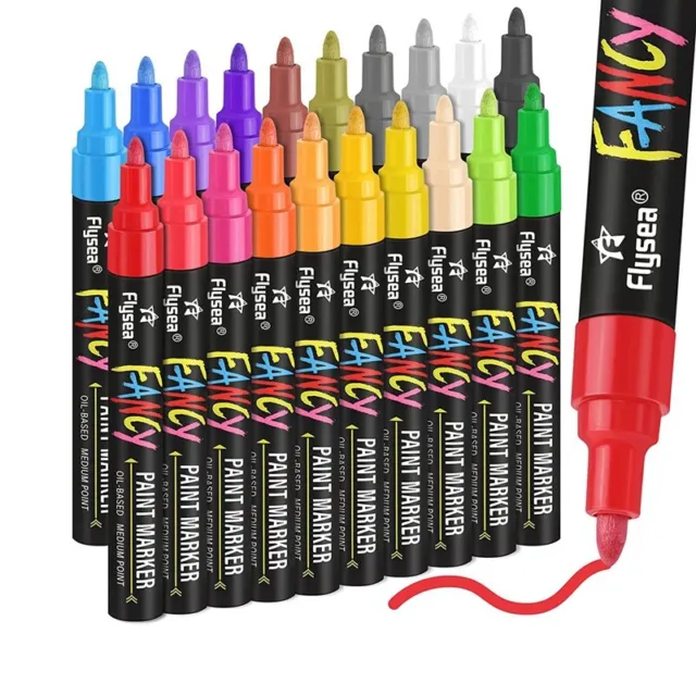 Paint Pens Paint Markers, 20 Colors Oil-Based  Paint Marker Pen Set, Never2336