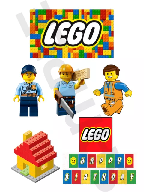 PREMIUM QUALITY LEGO  edible Cake toppers A4 Icing Wafer
