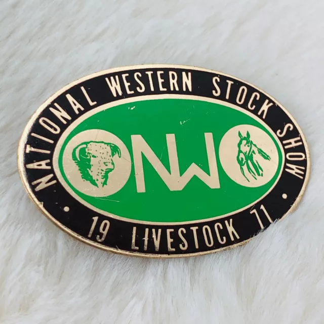 Vtg 1971 National Western Stock Show Rodeo Souvenir Livestock Lapel Pin Denver