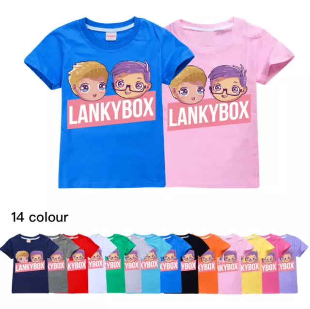 New Lankybox Youtube Children's Short Sleeve T-shirt Novelty T-shirt Gift 2-14Y