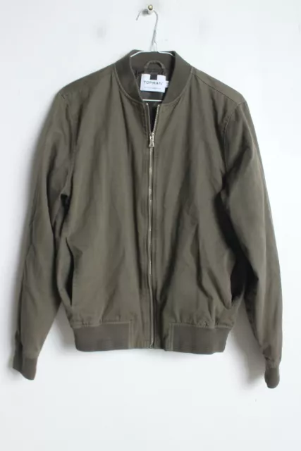 Topman Mens ZIp Through Harrington Jacket - Khaki - Size S Small (49h)