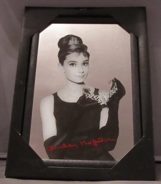 Mirror Audrey Hepburn with diamond necklace pub/bar, mancave, home decoration