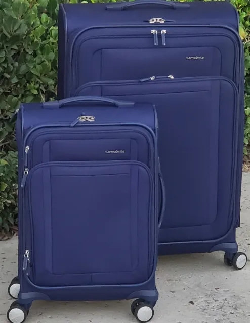 Samsonite Renew 2 Piece Softside Set, Luggage - Blue slightly used
