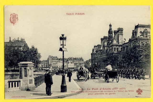 cpa Collection FLEURY 75 - PARIS Le PONT d'ARCOLE AnimÃ©s Military Attachments