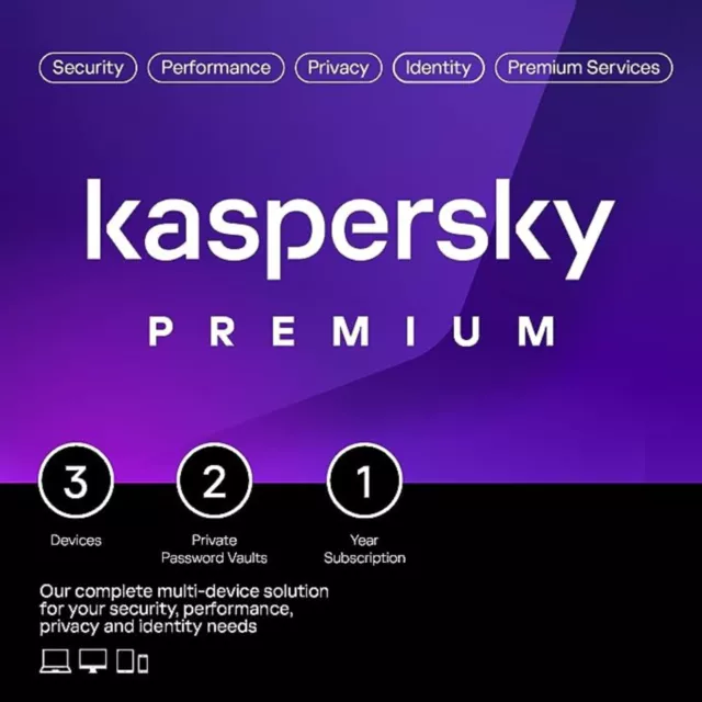 Kaspersky Premium seguridad total 3 dispositivos región EE. UU. CA MX