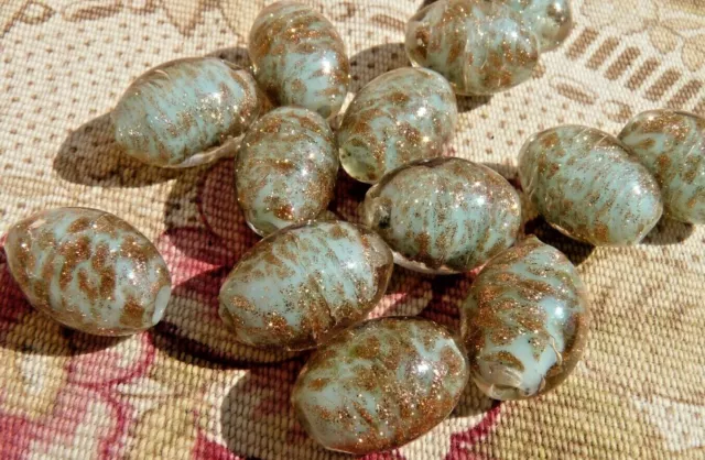 LOT DE 13 ANCIENNES PERLES FANTAISIES VINTAGES EN VERRE DE MURANO vers 1950