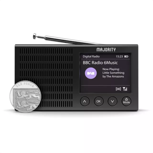 Majority Eddington Bluetooth Radio Rechargeable Portable DAB+ DAB FM Smart Black