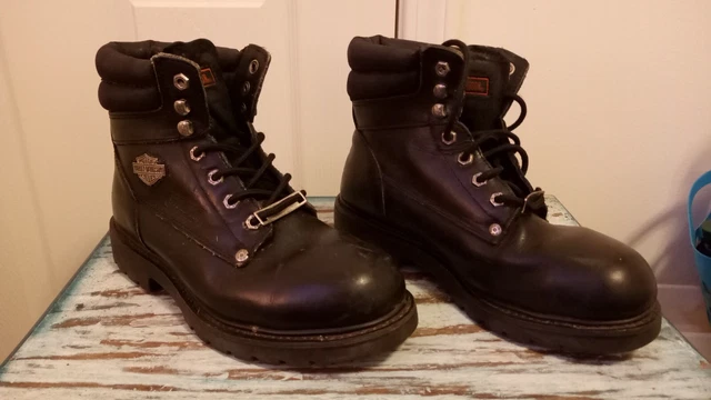 Harley-Davidson Womens Gabby Black Steel Toe Lace Up Work Boots Shoes Size 8.5