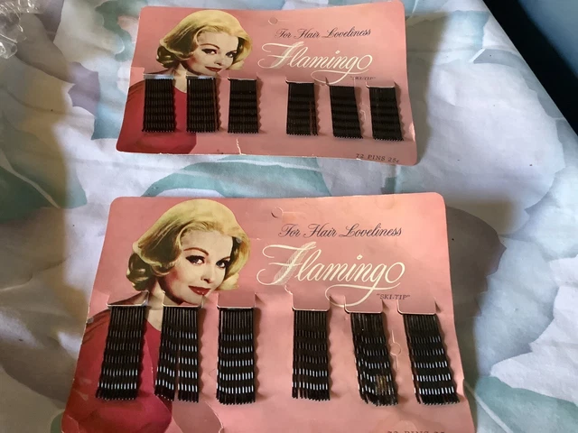 Old Fashioned Bobby Hair Pins On Org. Card Vintage