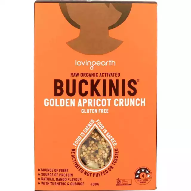 Loving Earth Organic Buckinis Golden Apricot Crunch 400g