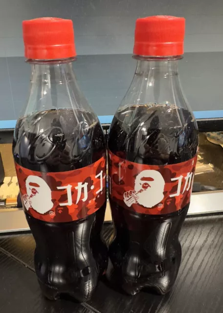 A BATHING APE Bape Coca-Cola Bottle × 2. RARE from Tokyo Store.