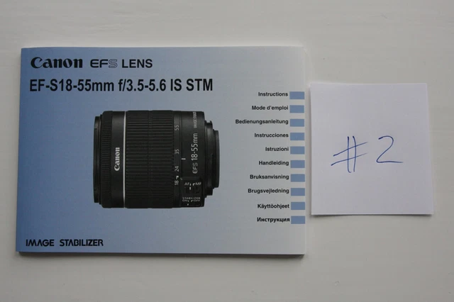 Nuovo manuale di istruzioni obiettivo originale Canon 18-55 mm IS STM nel Regno Unito #2