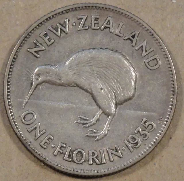 New Zealand 1935 Florin Lustrous EF-AU