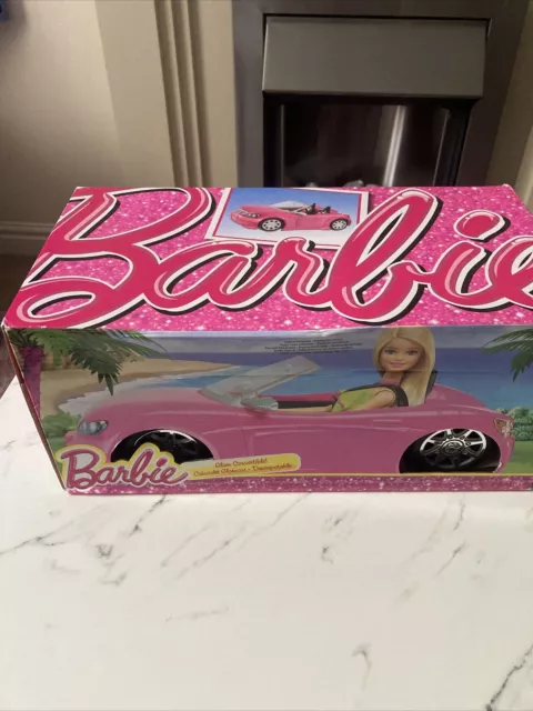 Barbie Pink Glam Convertible Toy Car With Box