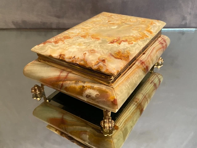 Coffret en agate onyx sur pieds griffes 2