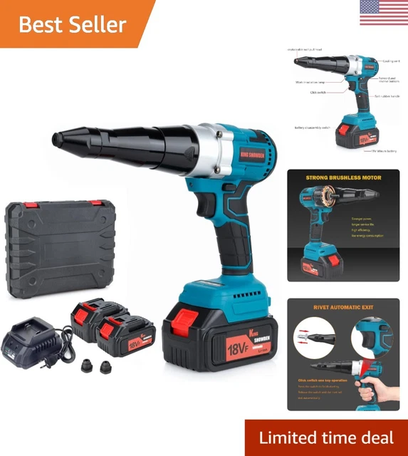 18V Cordless Rivet Gun - Portable Electric Automatic Brushless Blind Riveter