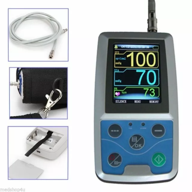 NIBP Monitor 24HOUR Ambulatory Blood Pressure Holter +PC SOFTWARE ABPM50 NEW FDA