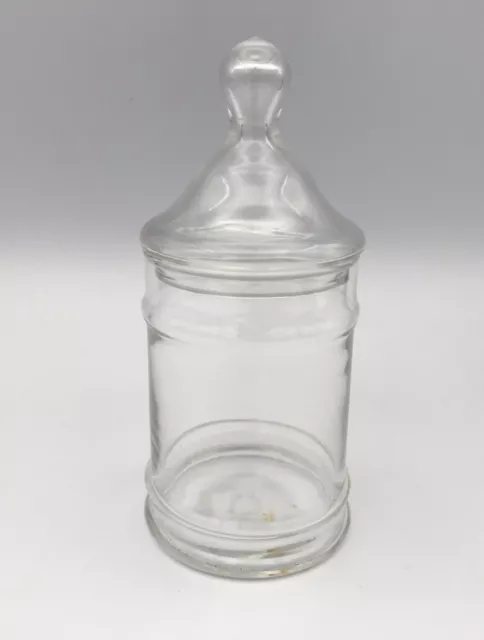 POT Vintage de Style Apothicaire en VERRE avec Couvercle - 17 cm