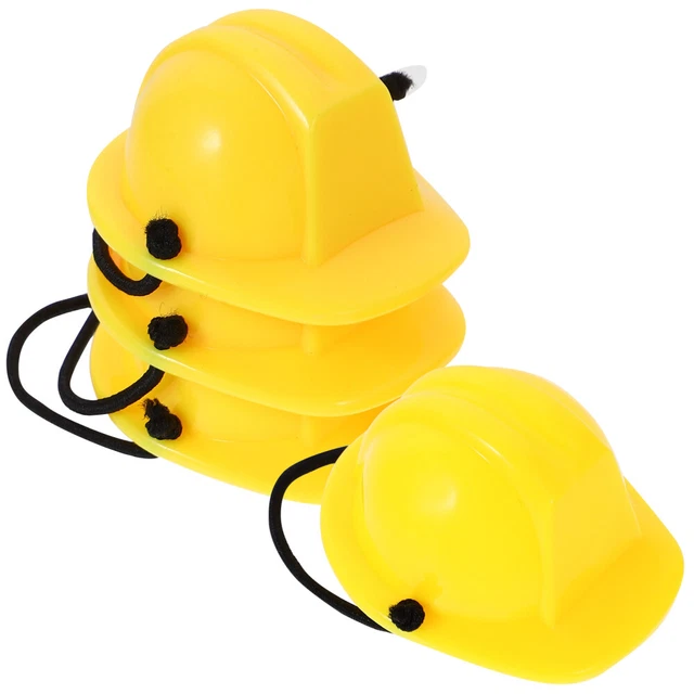 SGBETTER Lot de 2 chapeaux de chantier en plastique pour enfants - Casque de travailleur de la construction - Jaune