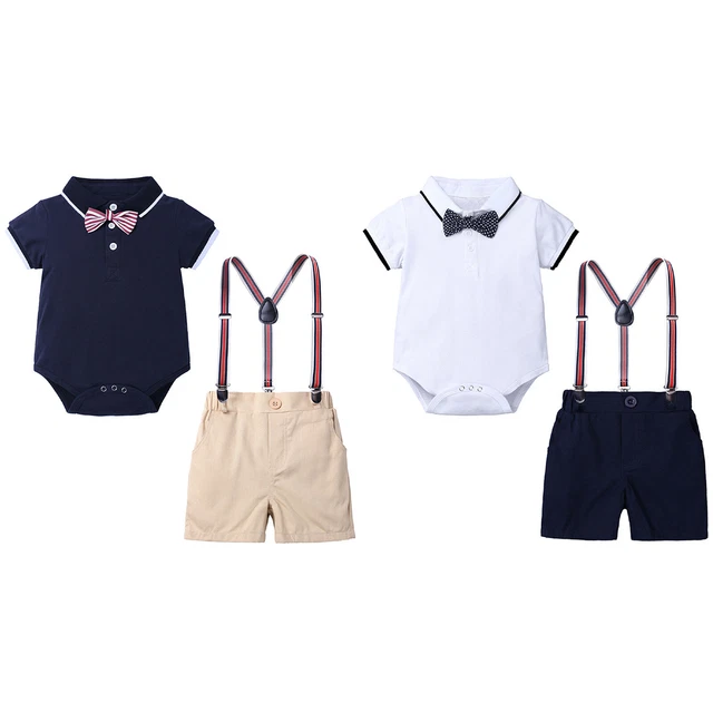 Set abiti da gentiluomo bambini bretelle pantaloncini sospensione abito festa di compleanno