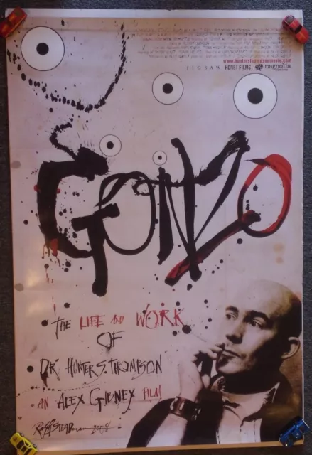 "GONZO: LIFE WORK of HUNTER S THOMPSON" Original 2008 1SH MOVIE POSTER - 27"x40"
