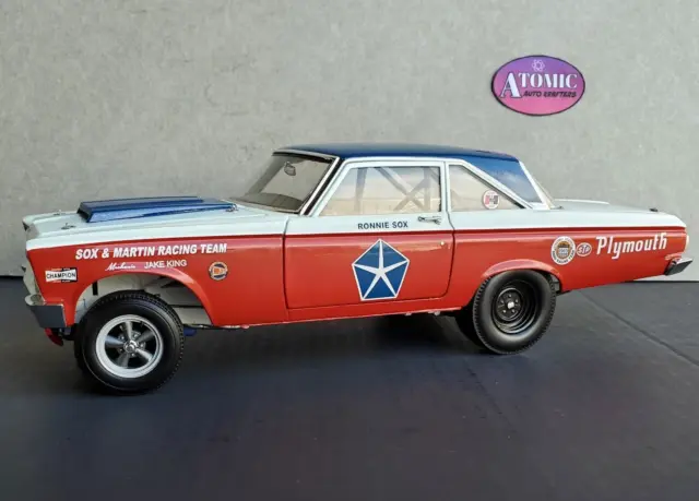 NEW! SOX & MARTIN  1965 AWB PLYMOUTH BELVEDERE  1/18  by ATOMIC  1 OF 300