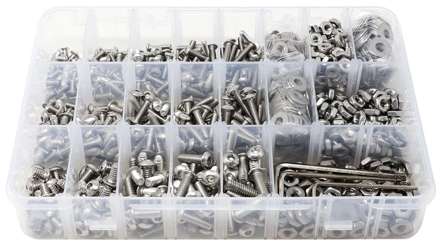 900 Pcs SAE #6-32UNC #8-32UNC #10-24UNC Stainless Steel 304 Hex Socke...