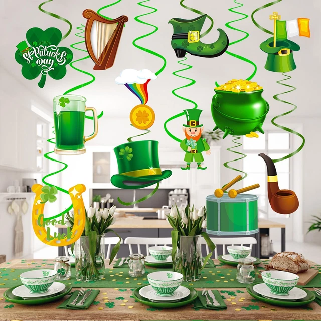 Carta verde a spirale ornamenti da appendere decorazioni festa irlandese fantastici
