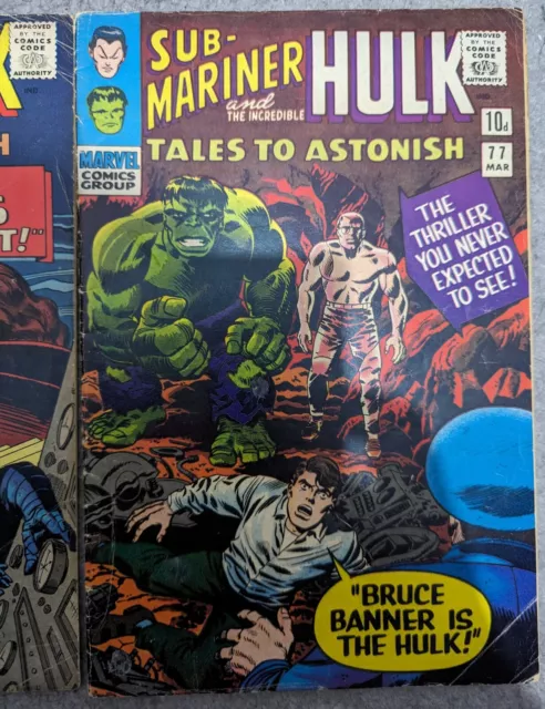 Marvel Sub-Mariner And The Incredible Hulk Tales To Astonish 74 & 77 3