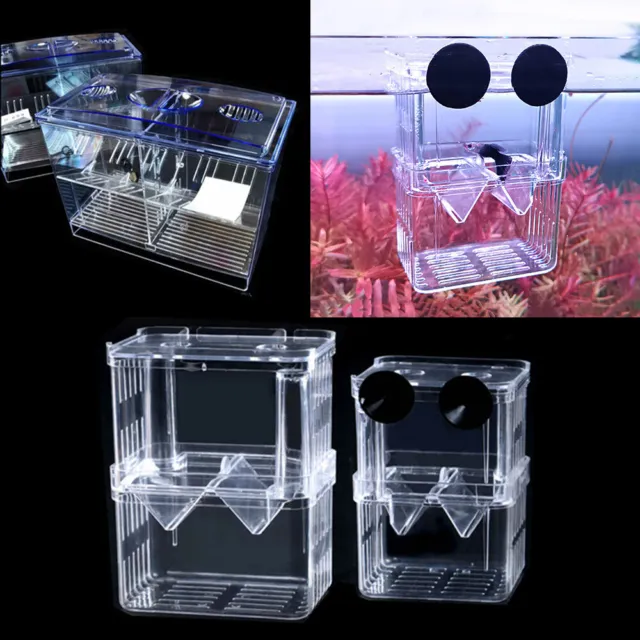Acrylic Fish Tank Breeding Isolation Box Aquarium Incubator Holder Hatchery 2