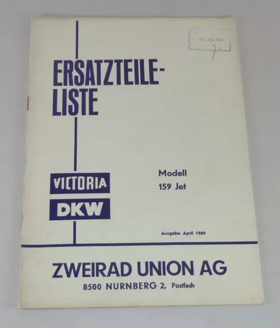 Catálogo de Piezas / Lista Repuestos Victoria / DKW Modelo 159 Jet Stand 04/1969