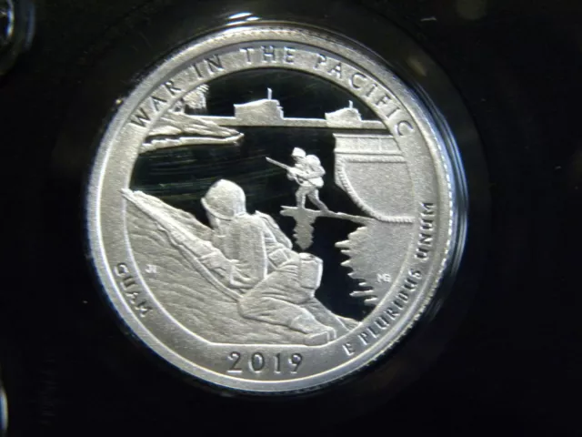 2019 S Silver Gem Proof War In The Pacific  Atb Quarter 99.9% Silver Free Ship