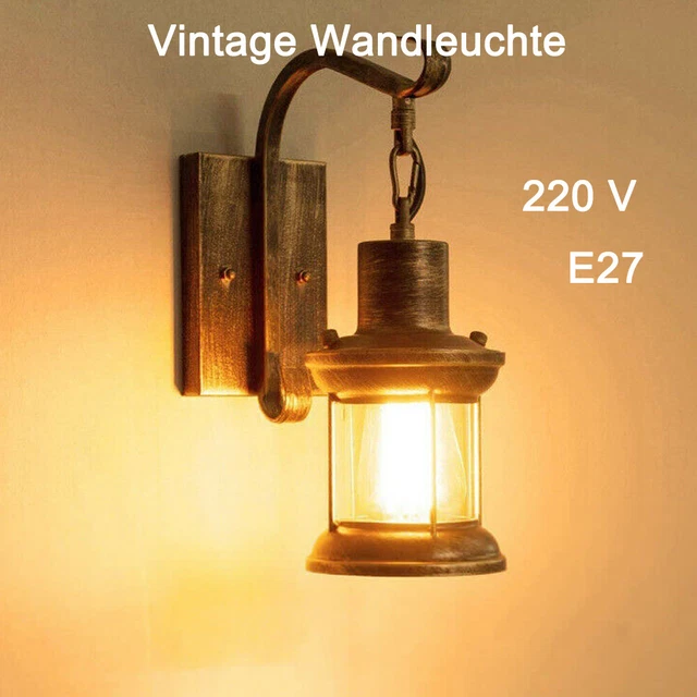 Retro Wandleuchter Veranda Garten Licht Vintage Industriell Außen Leuchte Lamp