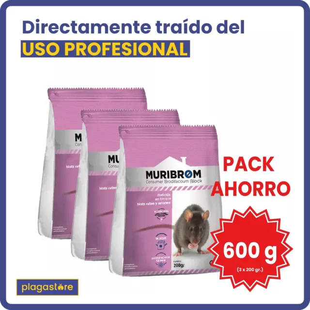 Cebo en Bloque (3x200gr) | Veneno profesional | Elimina Ratas y Ratones