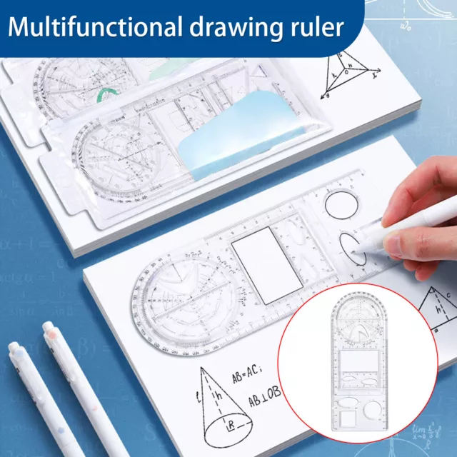 Multifunctional Ruler Geometric Drawing Template Measuring Drafting Tool Set