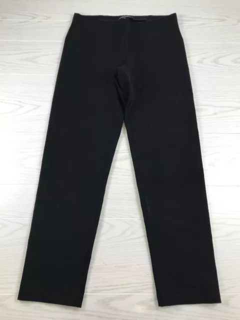 Eileen Fisher Pants Womens MEDIUM Ponte Black Pull On Stretch Straight Leg 31x30
