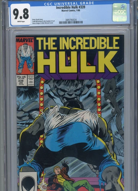 Incredible Hulk #339 Mt 9.8 Cgc White Pages David Story Mcfarlane Art Geiger Cov