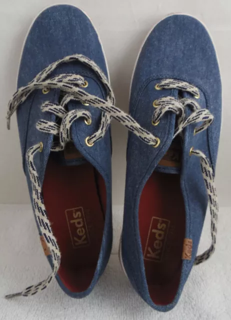 Keds Blue Demin Sneakers Womens size 7.5 Lace up